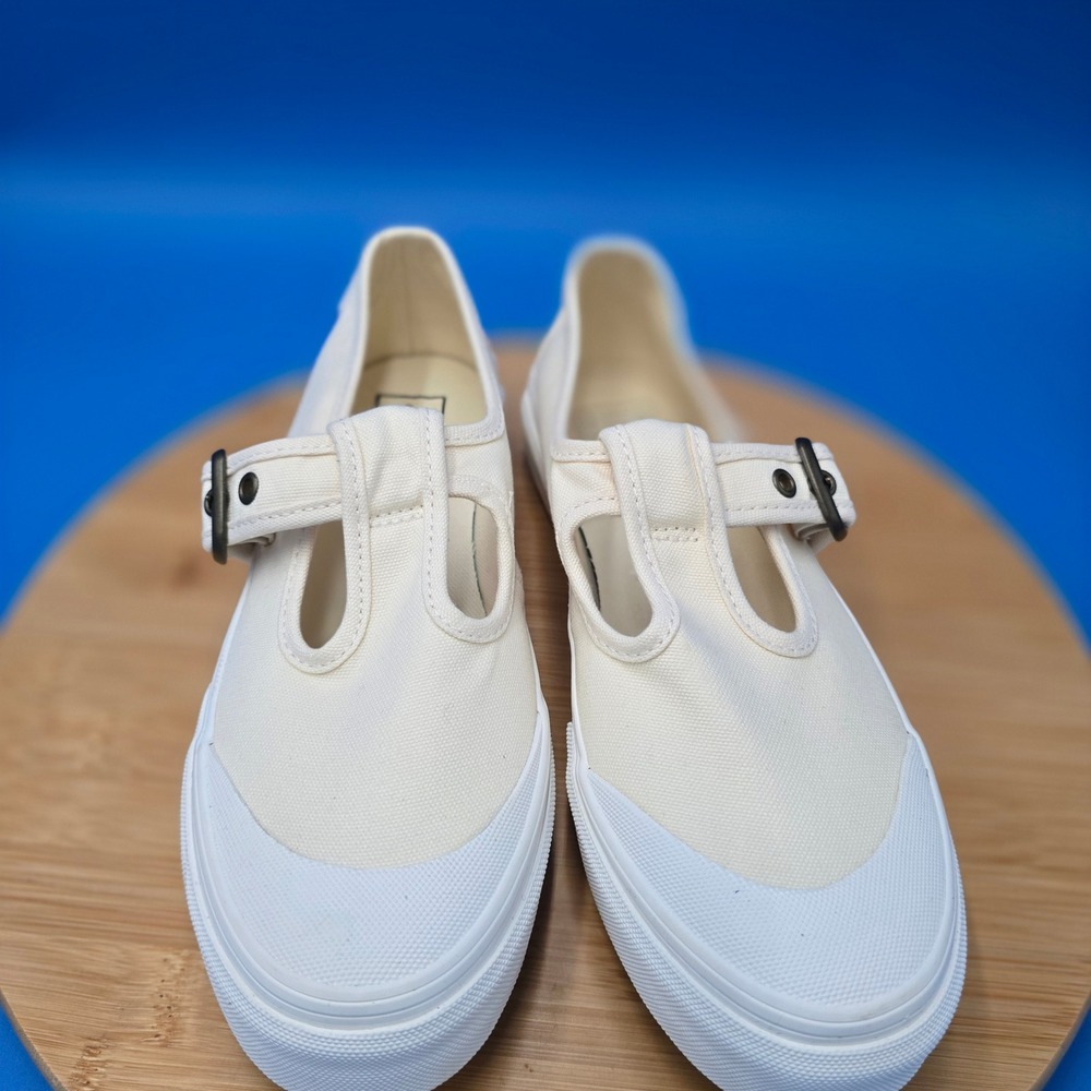 Vans Mary Jane Canvas Sneakers Cream White Buckle Low Top Women's Size 8 NWOB - Picture 2 of 8